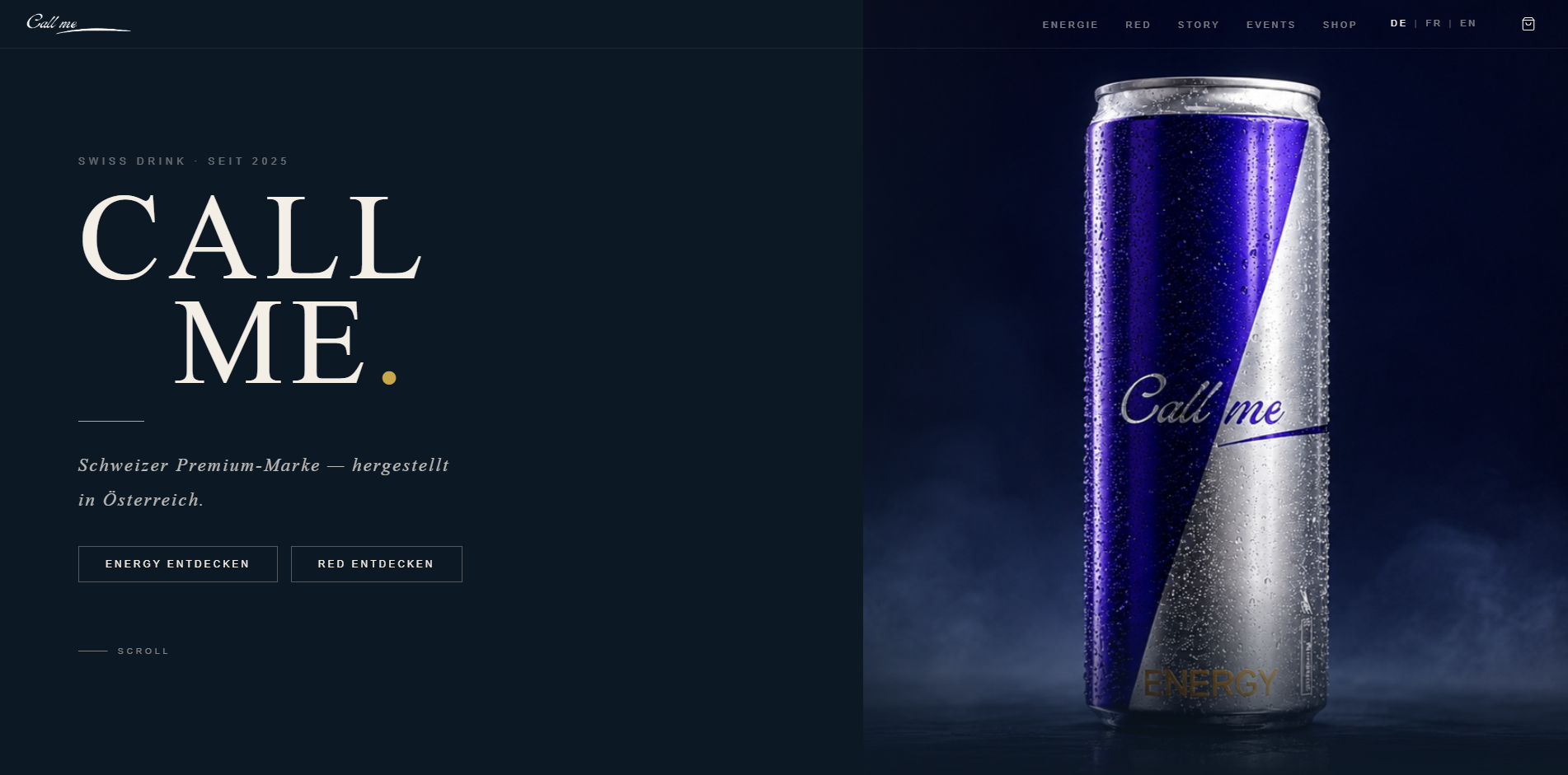 Vorschau der Webseite CALL ME – Swiss Drinks