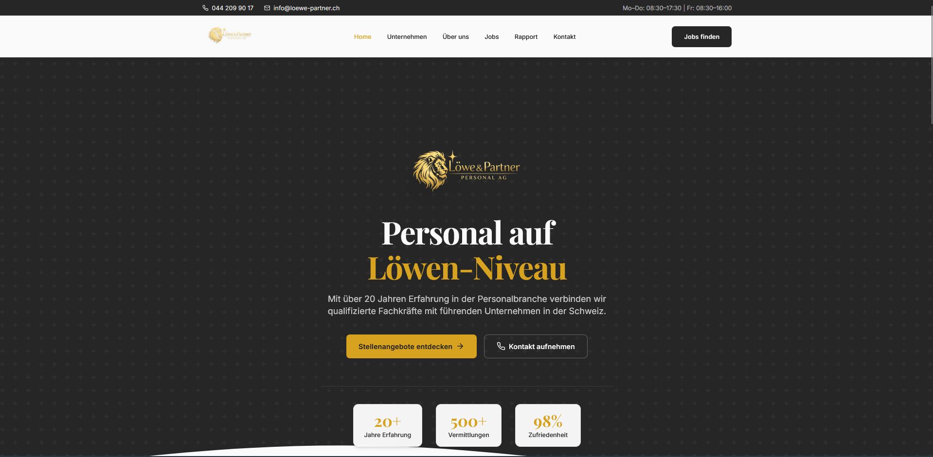 Vorschau der Webseite Löwe & Partner Personal AG